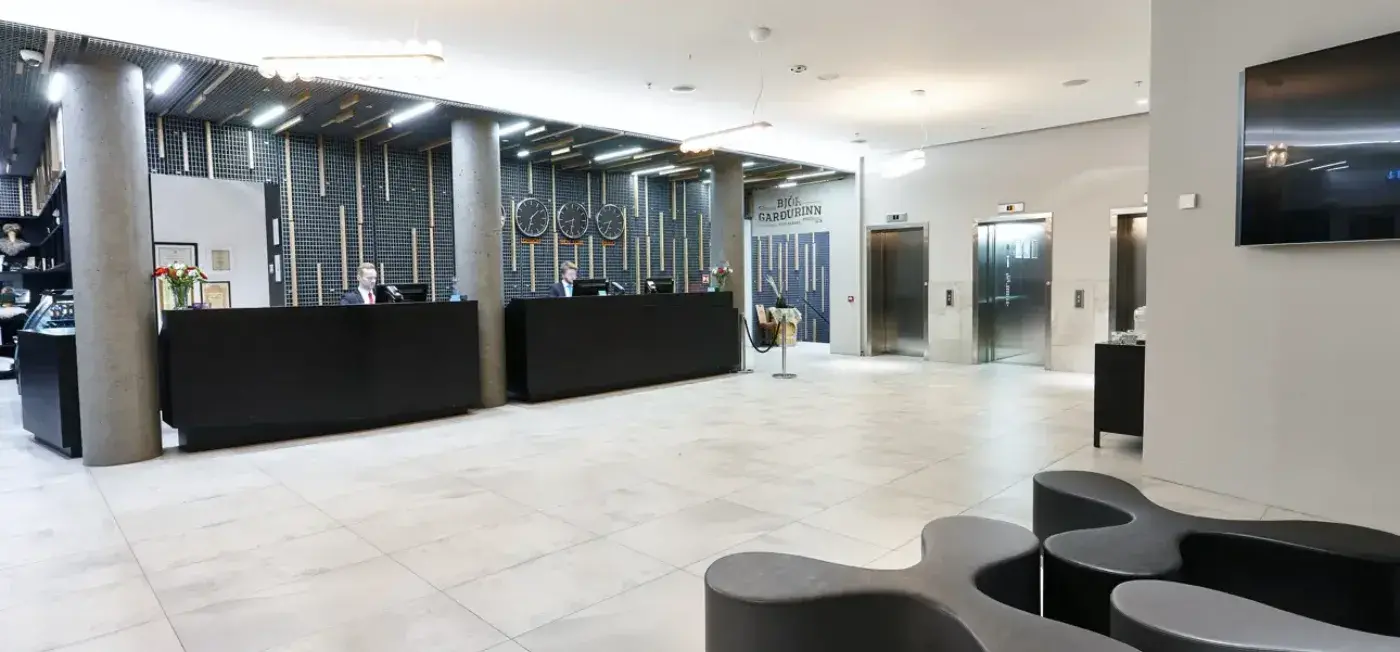 Lobby area view of Fosshotel Reykjavík, Iceland